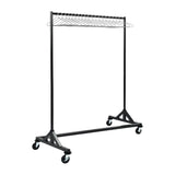 Black and Chrome Garment Rail with 25 Captive Steel Hangers