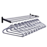 Wall Fixing Coat Rack with 10 Grey Hangers