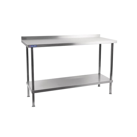 Holmes Stainless Steel Wall Table with Upstand 600mm