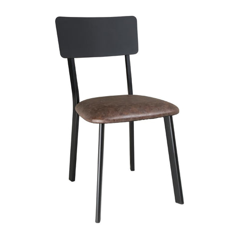 Bolero Metal & PU Side Chair Vintage Mocha (Pack of 4)