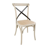 Bolero Wooden Dining Chair with Metal Cross Backrest