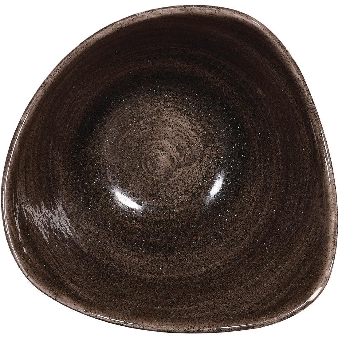 Churchill Stonecast Patina Triangular Bowls Black 153mm (12 Pack)
