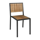 Bolero Steel & Acacia Wood Side Chair (Pack of 4)