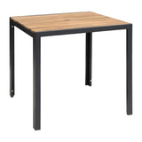 Bolero Square Steel and Acacia Table 800mm