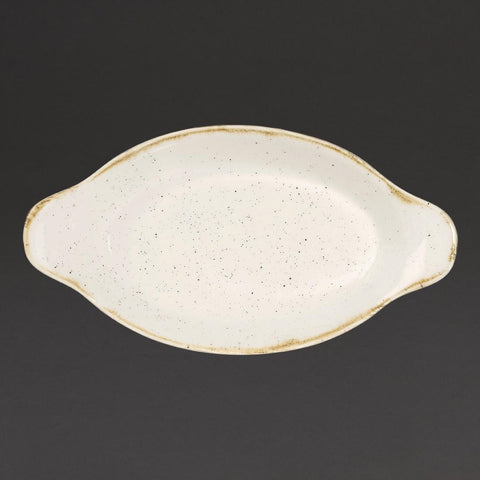 Churchill Stonecast Oval Eared Dishes Barley White 232mm