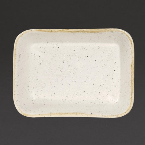 Churchill Stonecast Deep Rectangular Dishes Barley White 160mm