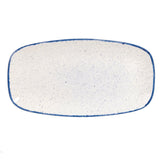 Churchill Stonecast Hints Oblong Plates Blueberry Indigo 355mm