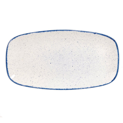 Churchill Stonecast Hints Oblong Plates Blueberry Indigo 355mm