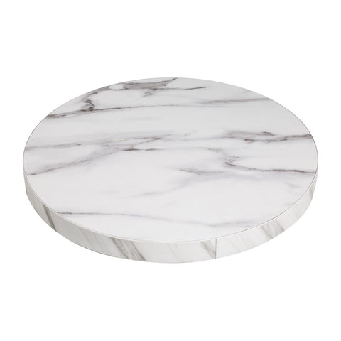 Bolero Pre-drilled Round Table Top Marble Effect 600mm