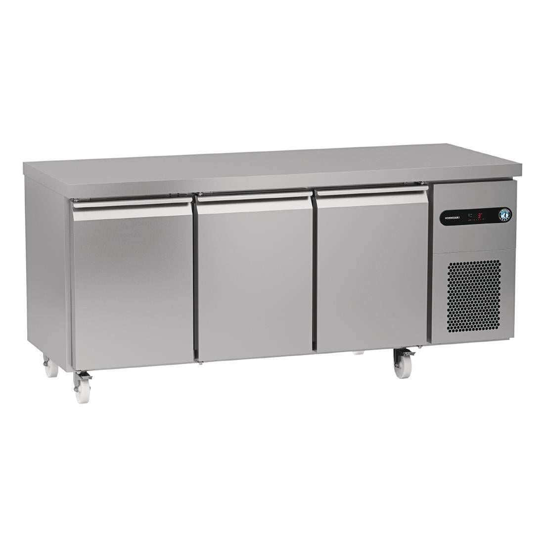 3 door counter fridge