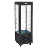 Roller Grill Display Fridge with Fixed Shelves Black