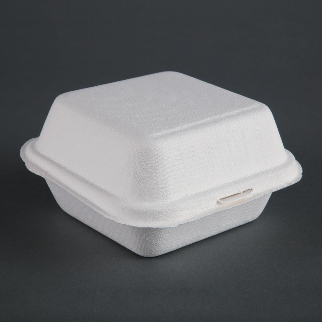 Fiesta Compostable Bagasse Burger Boxes with Bottom Ridges 157mm (Pack of 500)