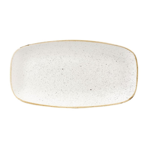 Churchill Stonecast Rectangular Plates Barley White 189 x 355mm