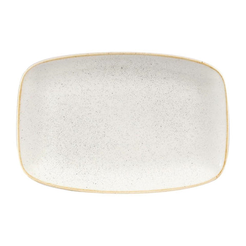 Churchill Stonecast Rectangular Plates Barley White 199 x 300mm