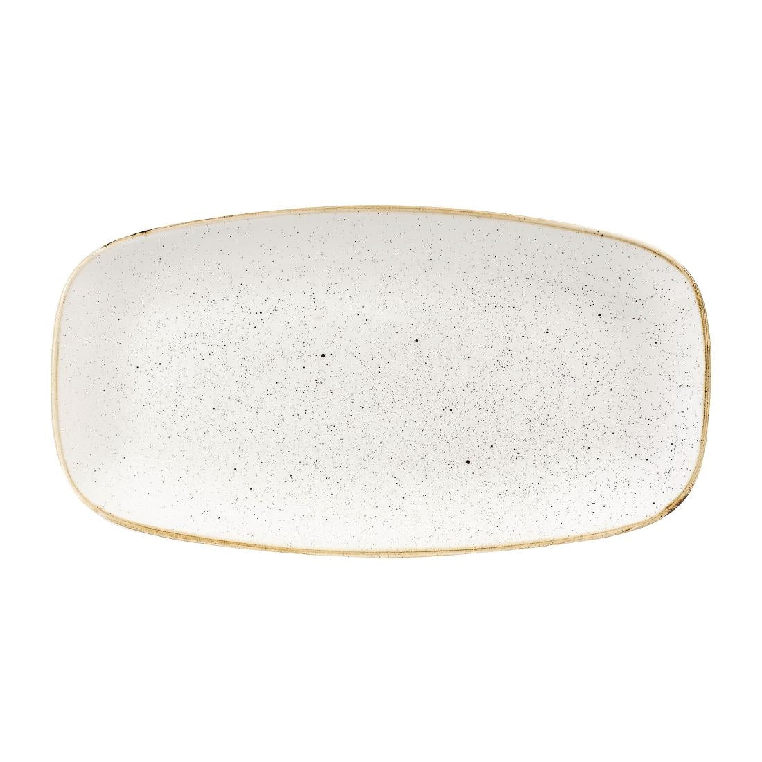 Churchill Stonecast Rectangular Plates Barley White 127 x 269mm