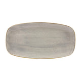 Churchill Stonecast Rectangular Plates Peppercorn Grey 189 x 355mm