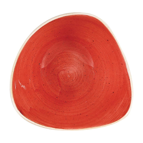 Churchill Stonecast Triangular Bowls Berry Red 153mm