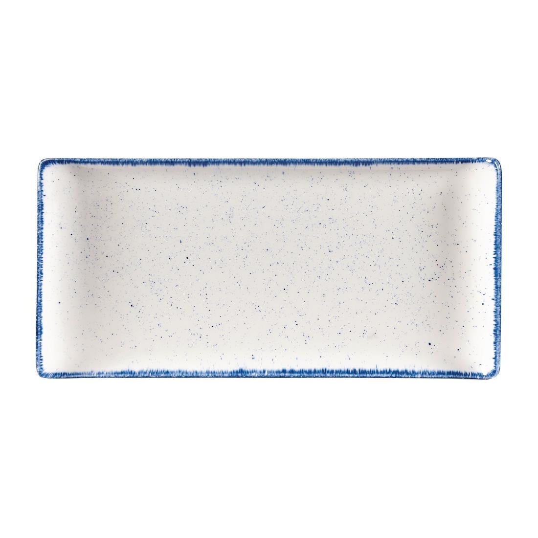 Churchill Stonecast Hints Rectangular Plates Indigo Blue 145 x 300mm (6 Pack)