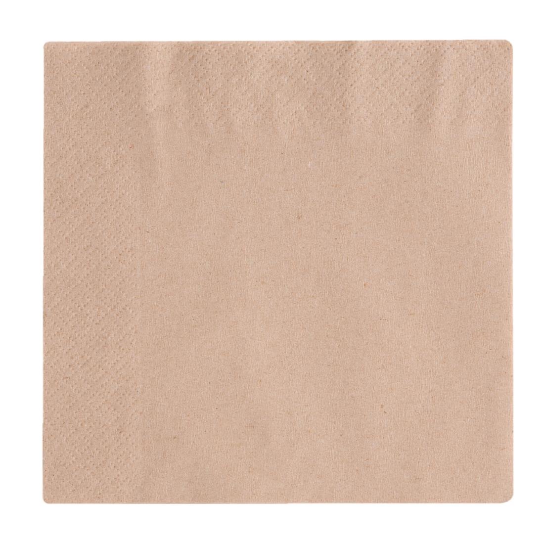 Vegware Recycled Lunch Napkin Kraft 33x33cm 2ply 1/4 Fold (Pack of 2000)