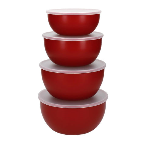 KitchenAid Prep Bowls with Lids Empire Red (Set 4)