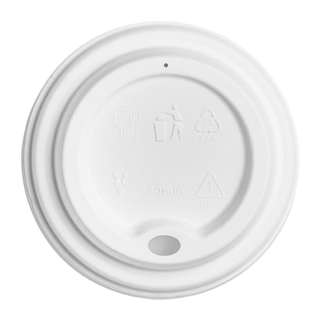 Vegware Hot Cup Lid Moulded Fibre 89-Series (Pack of 1000)