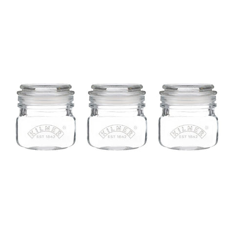 Kilner Square Push Top Jars 250ml (Pack 3)