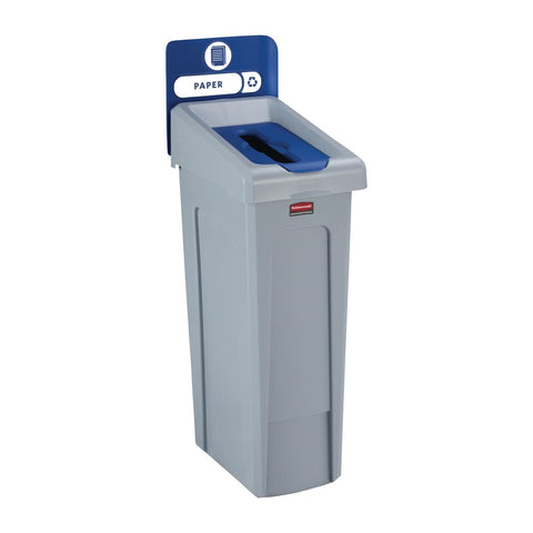 Rubbermaid Slim Jim Paper Recycling Station Blue 87Ltr