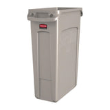 Rubbermaid Slim Jim Bin with Venting Channels Beige 87Ltr