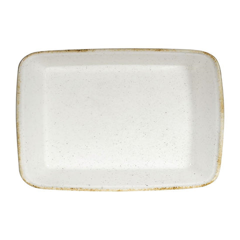 Churchill Stonecast Hints Rectangular Baking Dishes Barley White 250 x 380mm