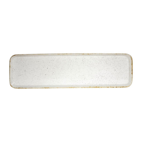 Churchill Stonecast Hints Rectangular Flat Trays Barley White 150 x 530mm