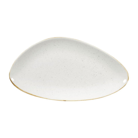 Churchill Stonecast Triangular Plates Barley White 355mm (Pack of 6)