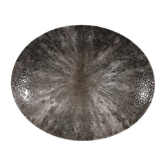 Churchill Stone Quartz Black Orbit Oval Coupe Plates 317mm (12 Pack)
