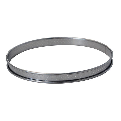 De Buyer Perforated Round Tart Ring with Rolled Edge 220mm