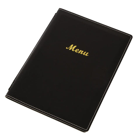 Olympia Faux Leather Menu Cover A4 Black