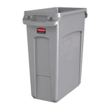 Rubbermaid Slim Jim Container with Venting Channels Grey 60Ltr