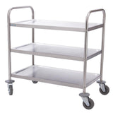 Vogue Stainless Steel 3 Tier Clearing Trolley Small