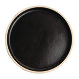 Olympia Canvas Flat Round Plate Delhi Black 180mm (Pack of 6)