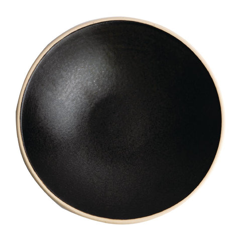 Olympia Canvas Shallow Tapered Bowl Delhi Black 200mm (Pack of 6)