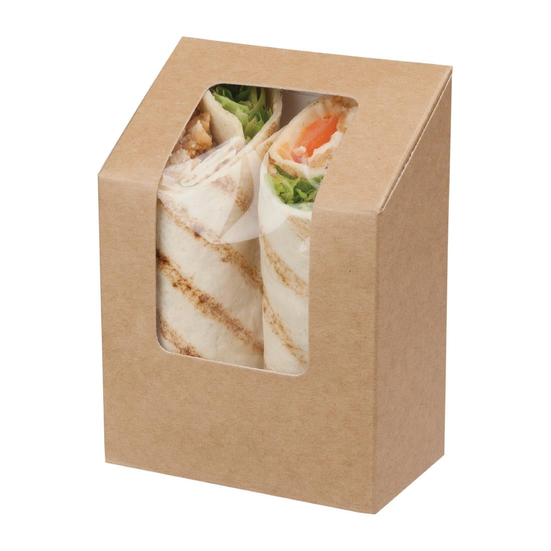 Colpac Zest Compostable Kraft Tuck-Top Tortilla Wrap Packs With Cellulose Window (Pack of 500)