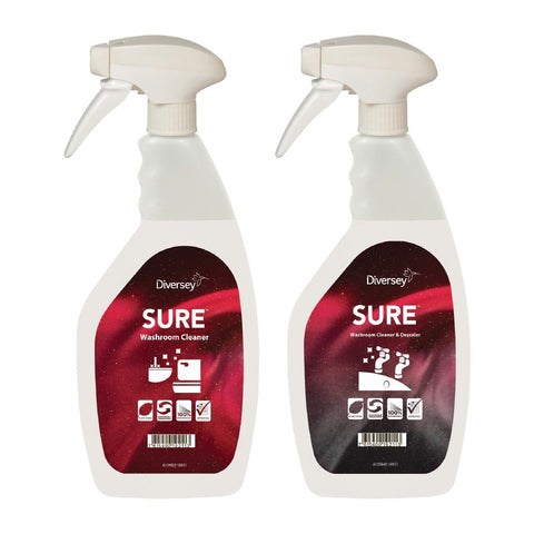 SURE Washroom Cleaner - Cleaner and Descaler Refill Bottles 750ml (6 Pack)