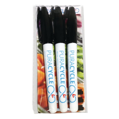 Puracycle Non-Toxic Marker Pens Black 3 Pack