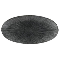 Churchill Studio Prints Agano Oval Chefs Plates Black 347x 173mm (6 Pack)