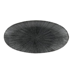 Churchill Studio Prints Agano Oval Chefs Plates Black 299x 150mm (12 Pack)
