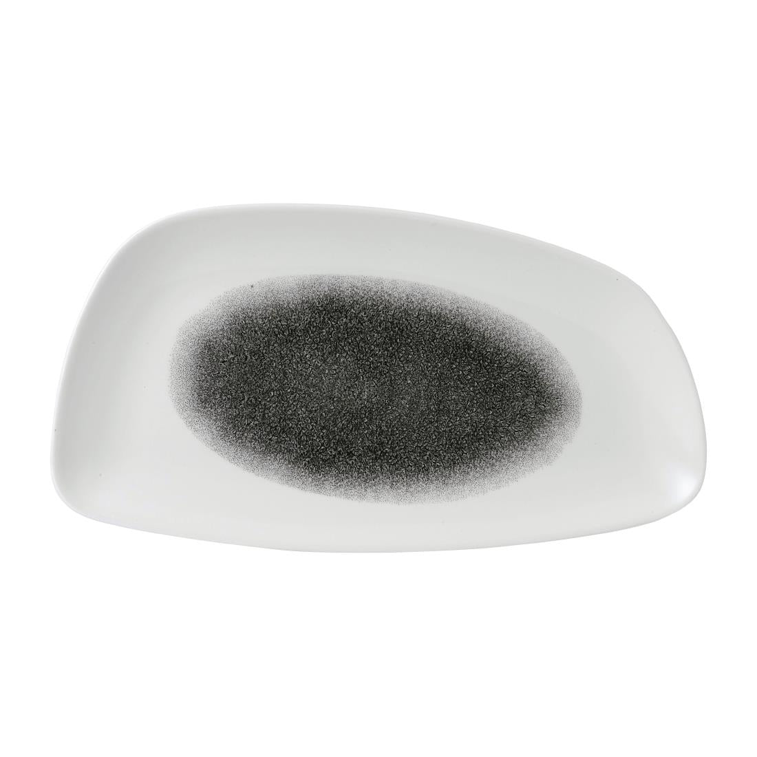 Churchill Raku Geo Plates Quartz Black 346x171mm (6 Pack)