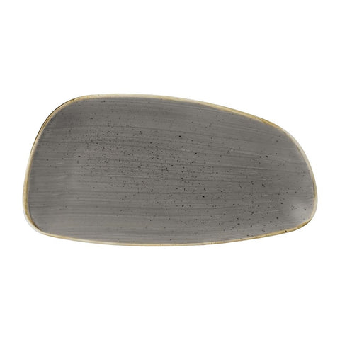 Churchill Stonecast Oval Plates Grey 300x146mm (Pack of 12)