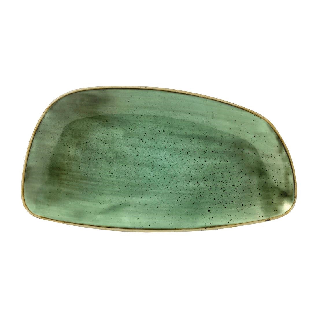 Churchill Stonecast Oval Plates Samphire Green 349x171mm (6 Pack)