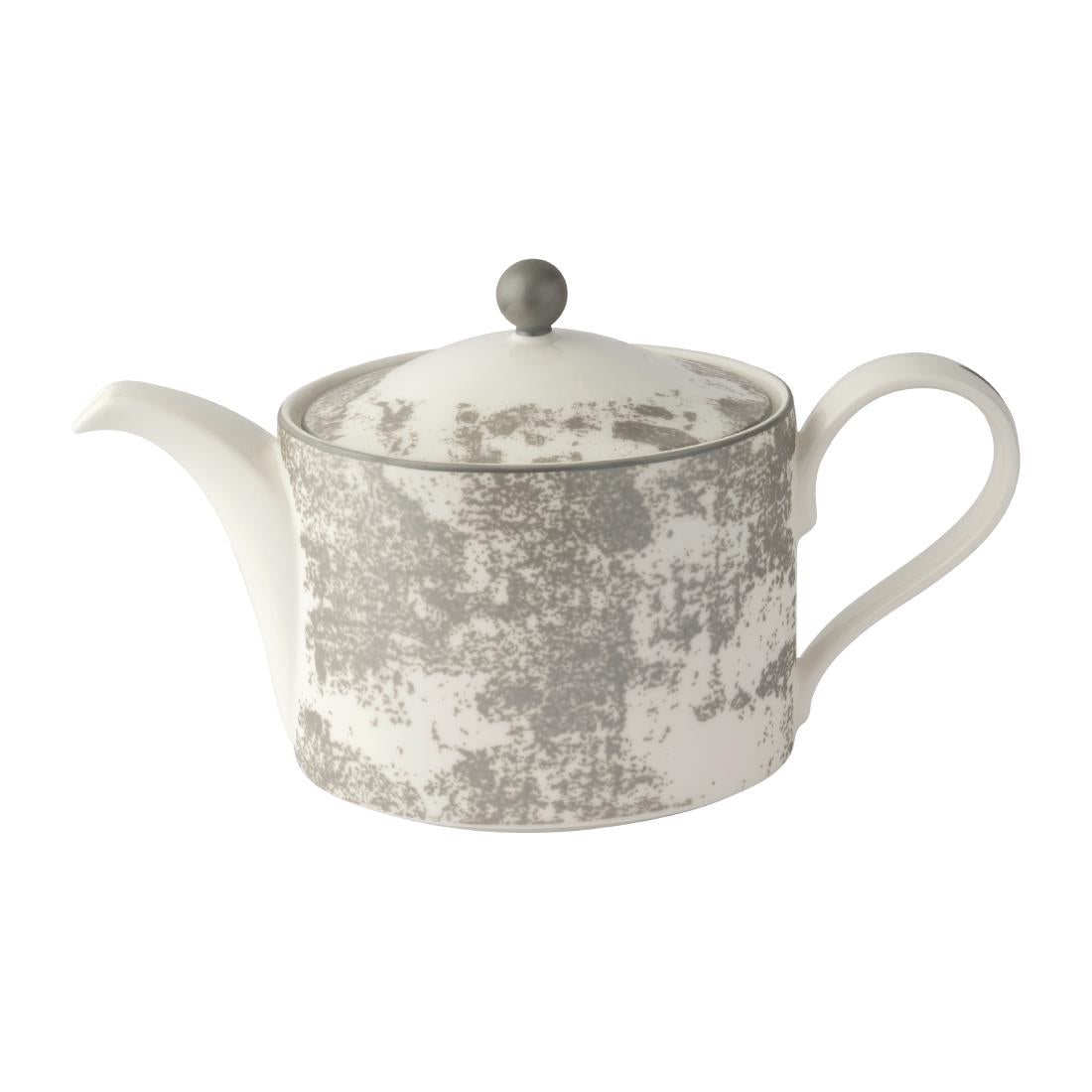 Royal Crown Derby Crushed Velvet Grey Charnwood Teapot 1Ltr