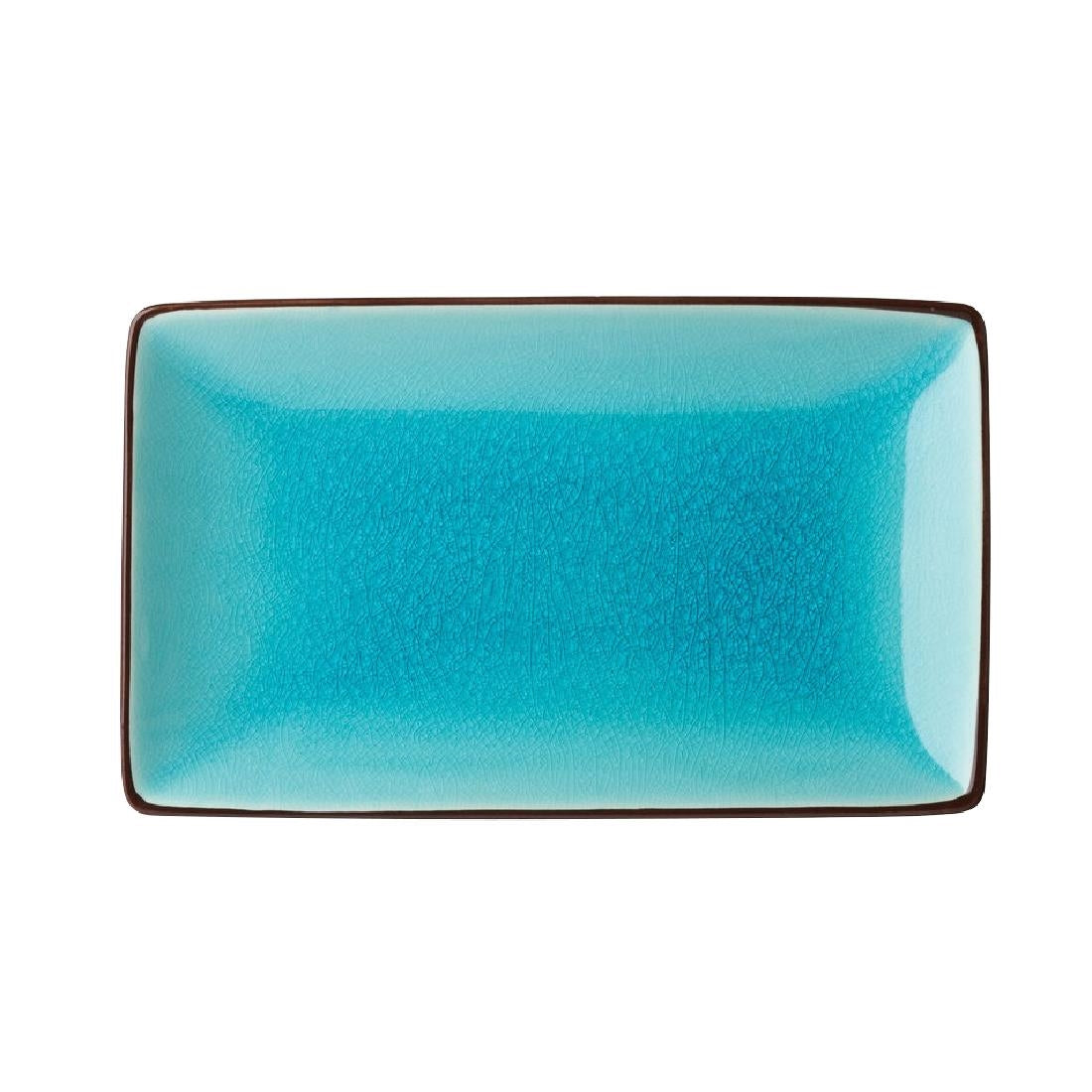 Utopia Soho Aqua Rectangular Plates 210x140mm (Pack of 6)