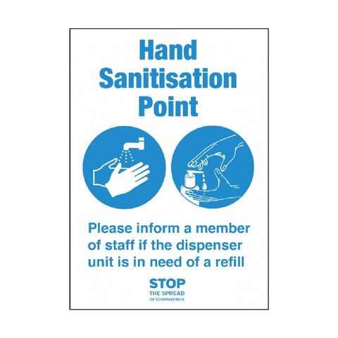 Hand Sanitisation Point Sign A5 Self-Adhesive