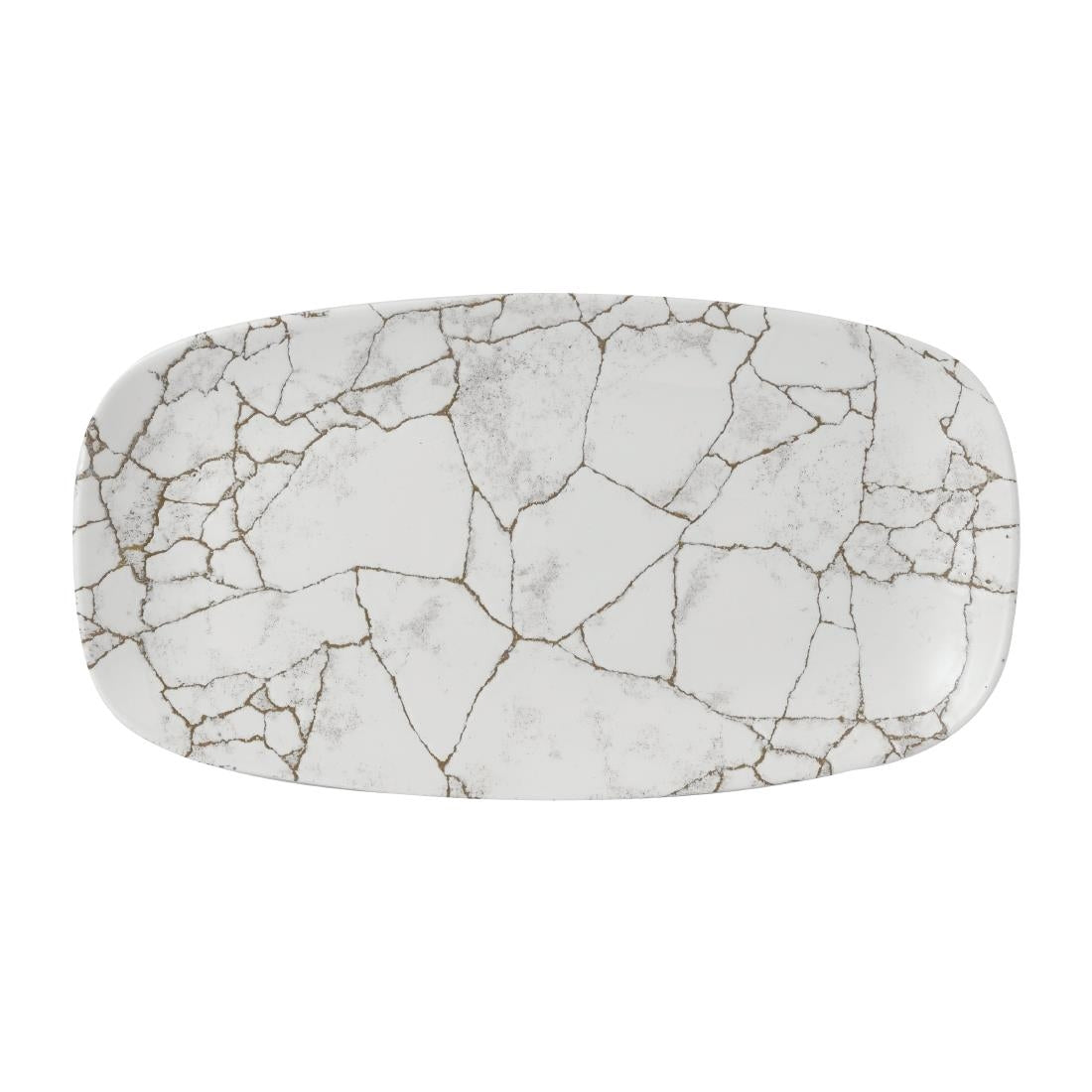 Churchill Studio Prints Kintsugi Chefs Oblong Plates Agate Grey 355x189mm (6 Pack)